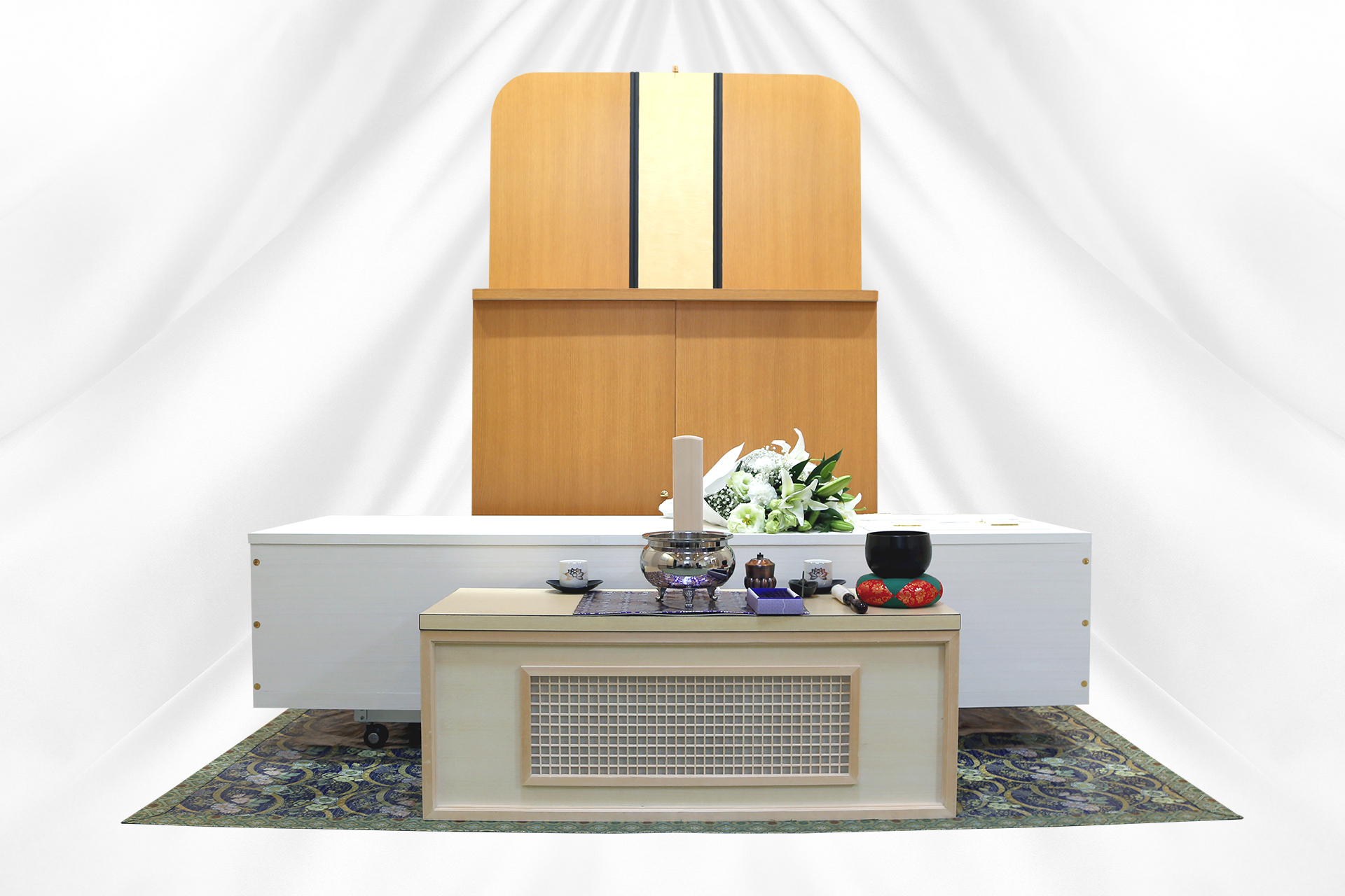 幅2mの生花祭壇を1段