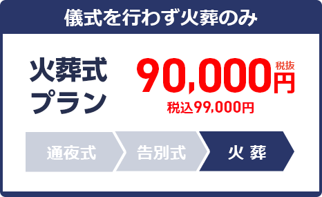 火葬式プラン：99,000円