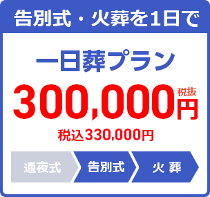 一日葬プラン：330,000円